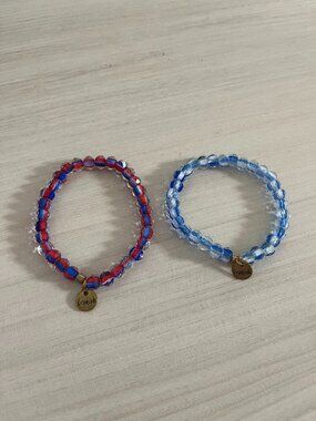 NWOT Ermish Beaded Bracelets • Orange & Blue